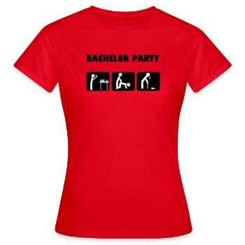 Bachelor Feier - Frauen T-Shirt - Rot - Vorne - AI Model Female 172 dark (172cm)