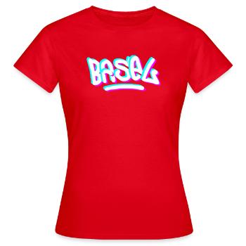 Basel Day Graffiti - Women's T-Shirt - red - Front - AI Model Female 172 dark (172cm)