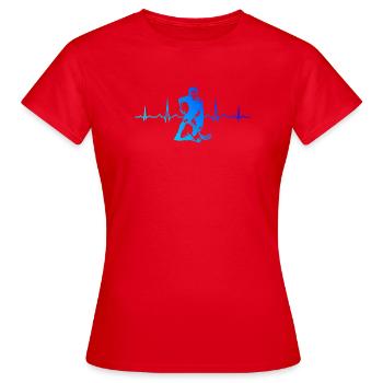 Floorball Stil für jeden Anlass - Frauen T-Shirt - Rot - Vorne - AI Model Female 172 dark (172cm)