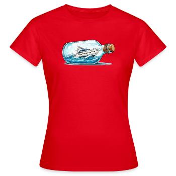 Bottle boat on the high seas - Women's T-Shirt - red - Front - AI Model Female 172 dark (172cm)