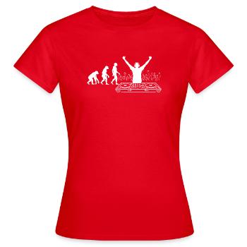 Évolution vers DJ : Clubbeats - T-shirt Femme - rouge - Devant - AI Model Female 172 dark (172cm)