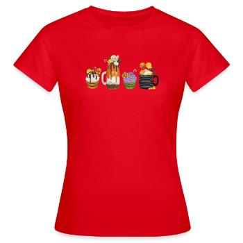 🎃 Süße Halloween Versuchung – Cupcakes & Drinks  - Frauen T-Shirt - Rot - Vorne - AI Model Female 172 dark (172cm)