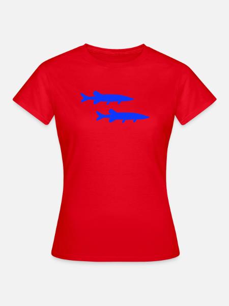 Hecht Fisch - Frauen T-Shirt - Rot