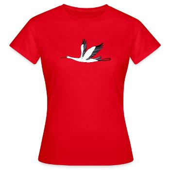 Cigogne - T-shirt Femme - rouge - Devant - AI Model Female 172 dark (172cm)