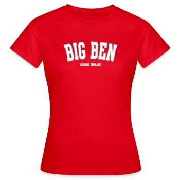 Big Ben Londres Imprimer - T-shirt Femme - rouge - Devant - AI Model Female 172 dark (172cm)