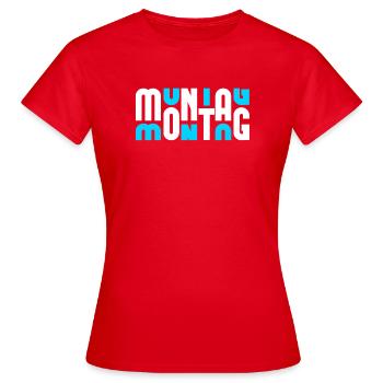 Motif Monday White/Cyan - Women's T-Shirt - red - Front - AI Model Female 172 dark (172cm)