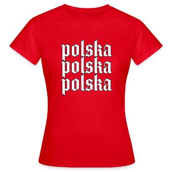 Polska - T-shirt Femme - rouge - Devant - AI Model Female 172 dark (172cm)