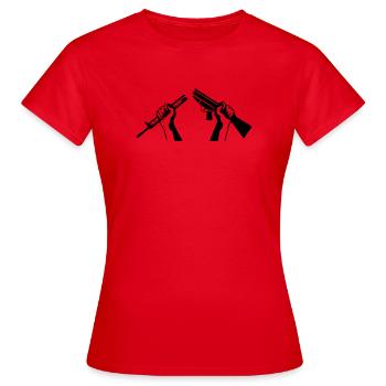 Zerbrochenes Gewehr - Friedenssymbol - Frauen T-Shirt - Rot - Vorne - AI Model Female 172 dark (172cm)