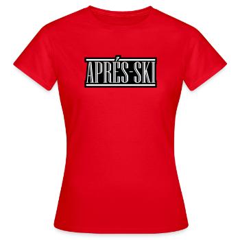 Après-ski - T-shirt Femme - rouge - Devant - AI Model Female 172 dark (172cm)
