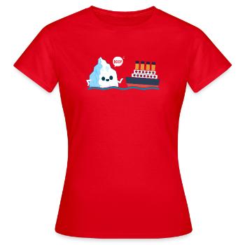 Titanic Comique Titanic et parodie de Boop I-ceberg - T-shirt Femme - rouge - Devant - AI Model Female 172 dark (172cm)
