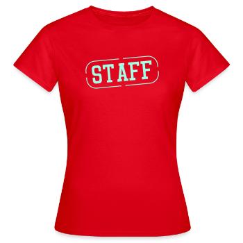 Graphique du timbre du personnel - T-shirt Femme - rouge - Devant - AI Model Female 172 dark (172cm)