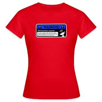 GPS-Alarm-Aufkleber - Frauen T-Shirt - Rot - Vorne - AI Model Female 172 dark (172cm)