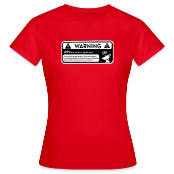 GPS-Alarm-Aufkleber - Frauen T-Shirt - Rot - Vorne - AI Model Female 172 dark (172cm)