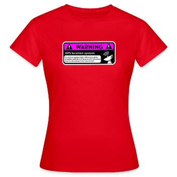 GPS-Standort-Alarm - Frauen T-Shirt - Rot - Vorne - AI Model Female 172 dark (172cm)