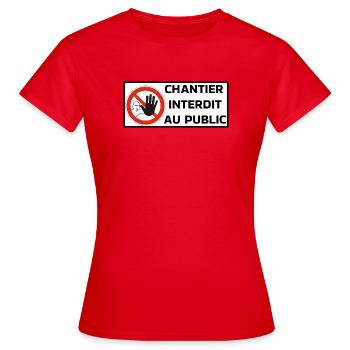 No construction site - Women's T-Shirt - red - Front - AI Model Female 172 dark (172cm)