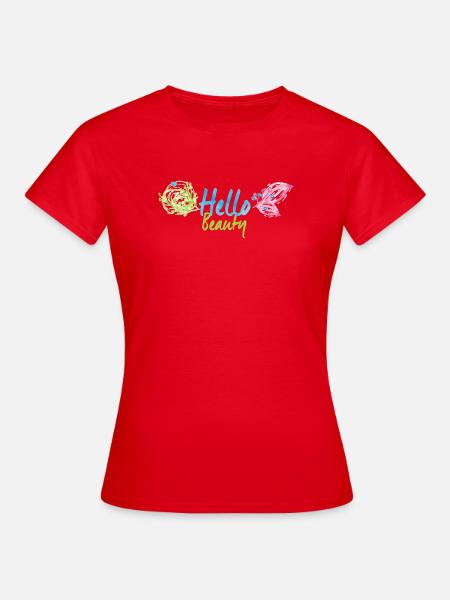 Hello Beautiful - Frauen T-Shirt - Rot