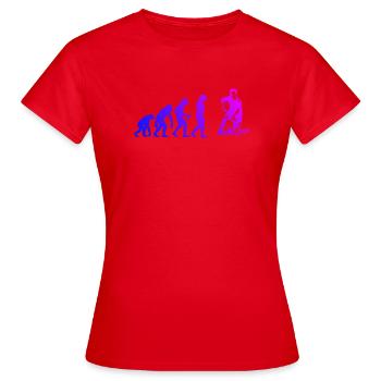 Floorball Fans aufgepasst schlichtes Statement - Frauen T-Shirt - Rot - Vorne - AI Model Female 172 dark (172cm)