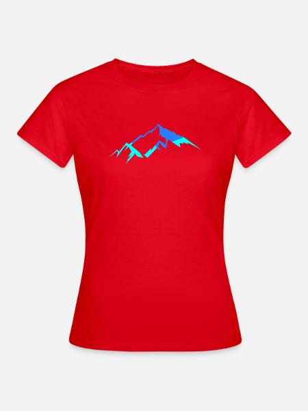 Berge in Neonblau - Frauen T-Shirt - Rot
