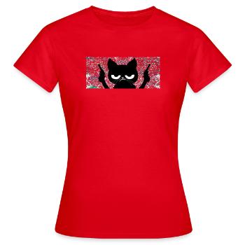Chat avec des armes à feu - T-shirt Femme - rouge - Devant - AI Model Female 172 dark (172cm)