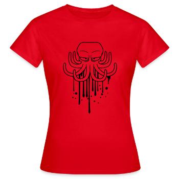 farbe graffiti tinte tropfen spray boeser oktopus - Frauen T-Shirt - Rot - Vorne - AI Model Female 172 dark (172cm)