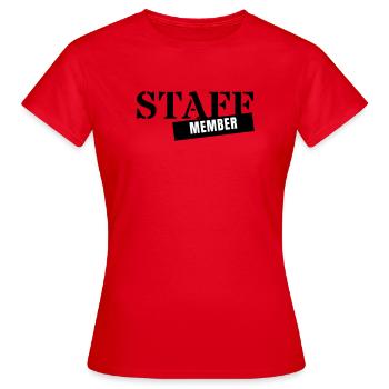 Membre du personnel - Employé de l’équipe pour événements personnels - T-shirt Femme - rouge - Devant - AI Model Female 172 dark (172cm)