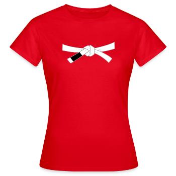 Ceinture blanche - Ceinture blanche - T-shirt Femme - rouge - Devant - AI Model Female 172 dark (172cm)