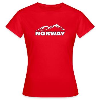 NORWAY - Frauen T-Shirt - Rot - Vorne - AI Model Female 172 dark (172cm)