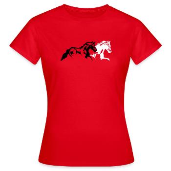 Chevaux Etalon Jument Poulain - T-shirt Femme - rouge - Devant - AI Model Female 172 dark (172cm)