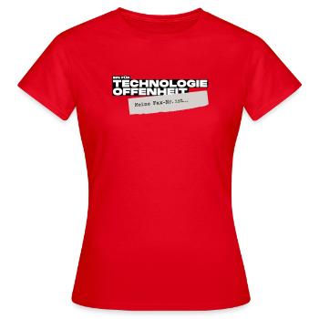 Bin für Technologieoffenheit – Meine Fax-Nr. ist… - Frauen T-Shirt - Rot - Vorne - AI Model Female 172 dark (172cm)