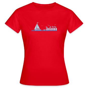 Bonjour - T-shirt Femme - rouge - Devant - AI Model Female 172 dark (172cm)