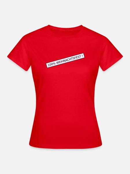 100 Prozent weihnachtsfest - Dame-T-shirt - rød