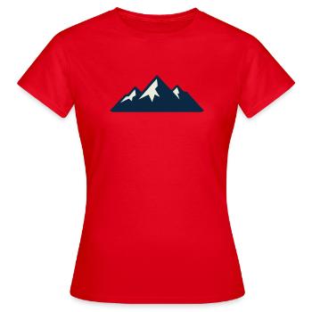 Gebirge Berge Silhouette - Frauen T-Shirt - Rot - Vorne - AI Model Female 172 dark (172cm)