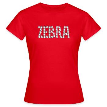Cartoon zebra typography - Women's T-Shirt - red - Front - AI Model Female 172 dark (172cm)