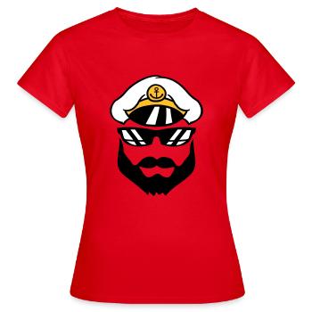 kapitaen muetze matrose seemann schiff crew team s - Frauen T-Shirt - Rot - Vorne - AI Model Female 172 dark (172cm)