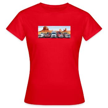Camionneurs sur l’autoroute - T-shirt Femme - rouge - Devant - AI Model Female 172 dark (172cm)