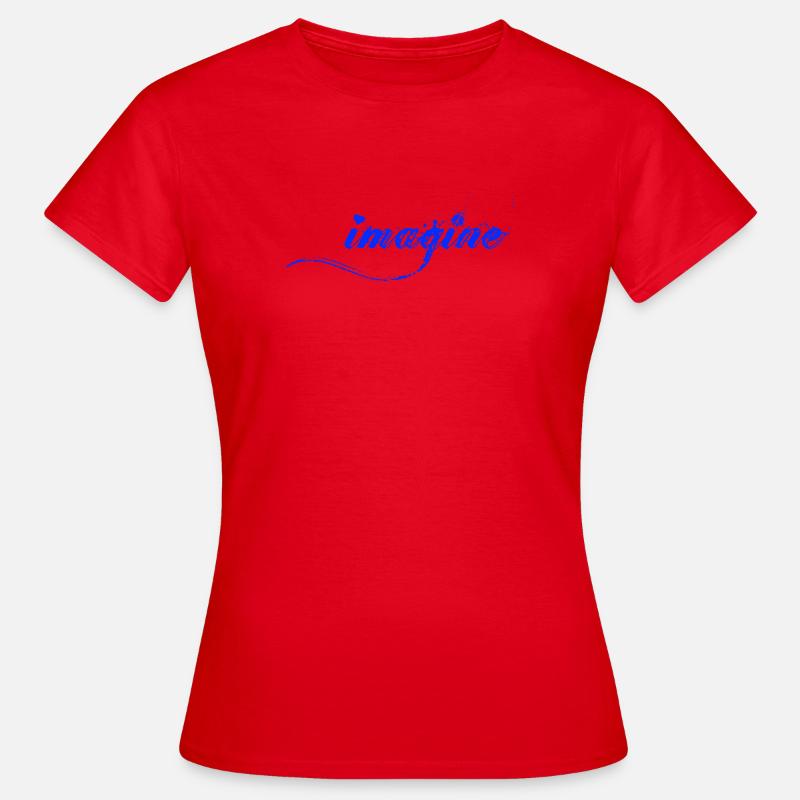 Imagine Blue Splashes of Color Script - Women's T-Shirt - red
