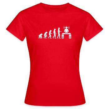 Evolution der Beats: DJ-Frontier - Frauen T-Shirt - Rot - Vorne - AI Model Female 172 dark (172cm)