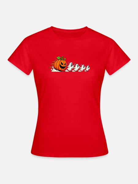 HALLOWEEN KÜRBIS GEIST - Frauen T-Shirt - Rot