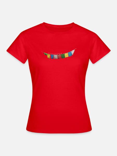 Gebetsfahnen - Frauen T-Shirt - Rot