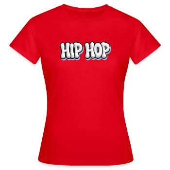 HIP HOP - White Bubble 3D Graffiti Oldschool - T-shirt Femme - rouge - Devant - AI Model Female 172 dark (172cm)