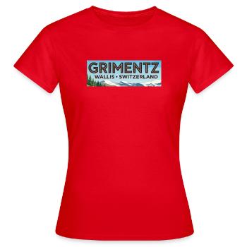 Grimentz Panorama Schweiz - Frauen T-Shirt - Rot - Vorne - AI Model Female 172 dark (172cm)