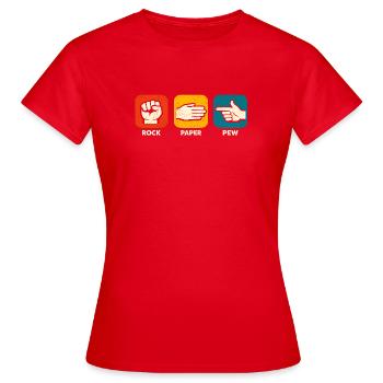 Pierre, Banc de Feuille, Arme Drôle, 2e Annexe Constitutionnelle - T-shirt Femme - rouge - Devant - AI Model Female 172 dark (172cm)