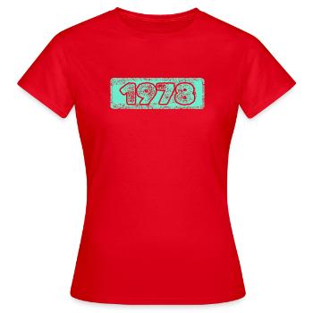 1978 - T-shirt Femme - rouge - Devant - AI Model Female 172 dark (172cm)