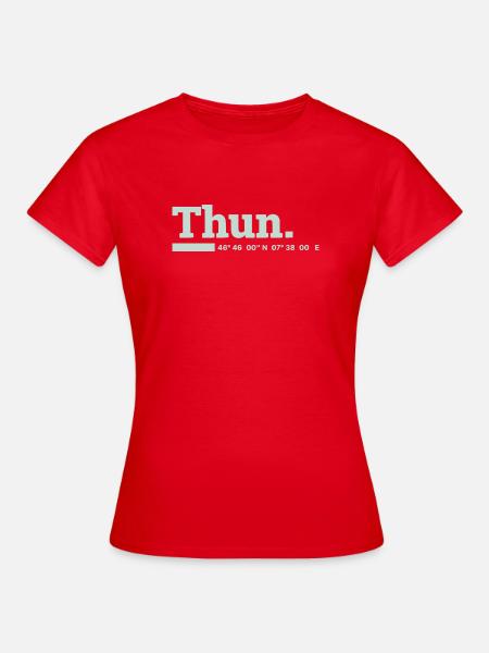Thun Koordinaten - Frauen T-Shirt - Rot