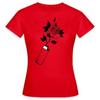 Briquet à fleurs (couleurs personnalisables) - T-shirt Femme - rouge - Devant - AI Model Female 172 dark (172cm)