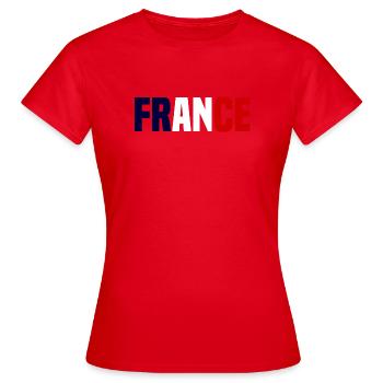 France contrasté - T-shirt Femme - rouge - Devant - AI Model Female 172 dark (172cm)