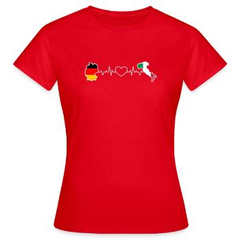 Le battement de cœur de l’Allemagne et de l’Italie - T-shirt Femme - rouge - Devant - AI Model Female 172 dark (172cm)