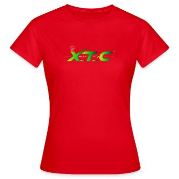 XTEC Pulse Neon Tech Logo - Frauen T-Shirt - Rot - Vorne - AI Model Female 172 dark (172cm)