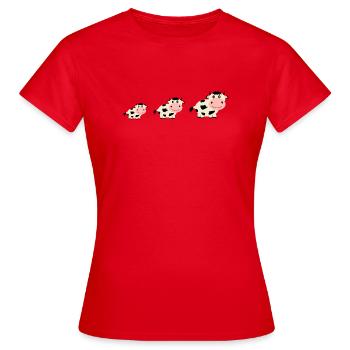 Bande dessinée Vaches Vaches - T-shirt Femme - rouge - Devant - AI Model Female 172 dark (172cm)