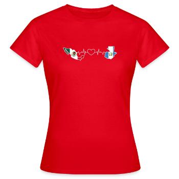 Heartbeat of Mexico and Guatemala - Women's T-Shirt - red - Front - AI Model Female 172 dark (172cm)